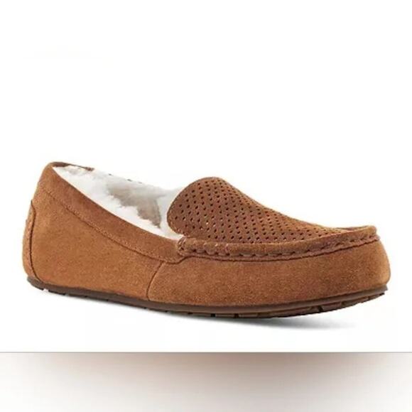UGG Koolaburra Tipton Shoes Men Size 10 Faux Fur Suede Cushioned Slip On Brown - Picture 1 of 12